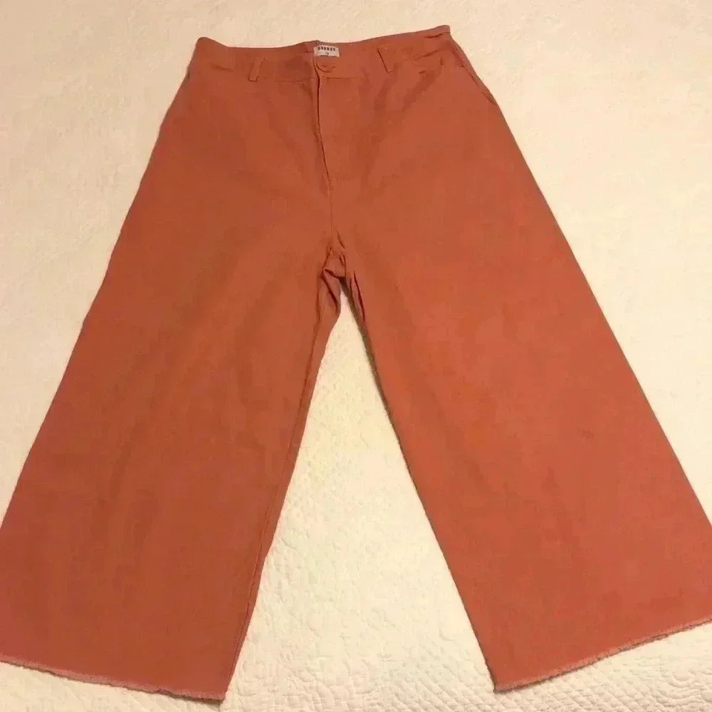 Ghanda cotton wide leg hi-rise pants. Size 10